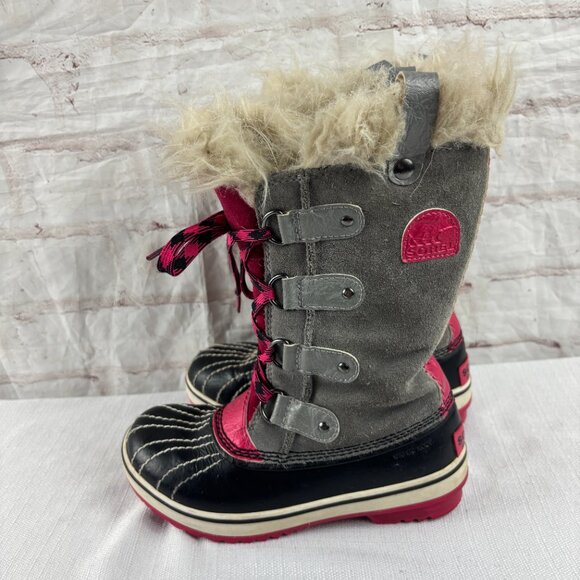 Sorel Youth Girls 1 Joan Of Arctic Suede Insulated Faux Fur Winter Snow Boots - Picture 7 of 12
